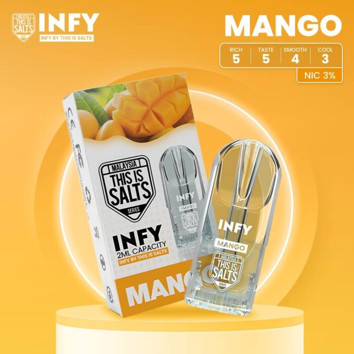 กลิ่นมะม่วง มาในหัวพอต Infy หัวใส ยกระดับเมื่อใช้กับเครื่อง Relx Infinity หอมมะม่วงหวานๆ Smooth เคลิ้มไปกับรสชาติที่คุ้นเคย ทีม KSVIP การันตี