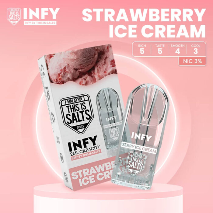 infy pod หัวใส กลิ่นหวานเย็นไอศกรีมสตรอเบอร์รี่ Smooth ควันเยอะ อิ่มนิค ยิ่งใช้กับเครื่อง Relx Infinity ยิ่งลงตัว ตัวเครื่องมีรับประกัน แถมมีสีให้เลือกเพียบ