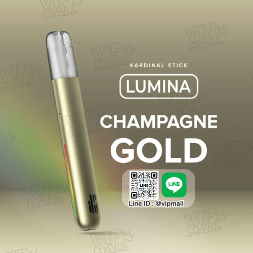 KS Lumina สีทอง Champagne Gold ไม่ใช่แค่ทองแต่ต้องทองแบบแชมเปญ เพิ่มความหรูหราในตัวคุณด้วย เครื่อง lumina สีทอง ที่ตอบโจทย์ทั้งการใช้งานและลุคเมื่อ vape